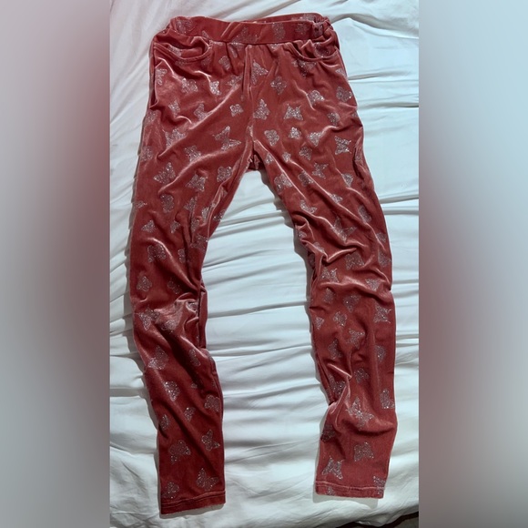 🦋 Delia’s y2k Carmin velvet glitter butterfly track pant leggings 2000s Barbie - Picture 10 of 13